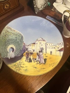 K&G Luneville Frankreich Keramik Wandplakette Naher Osten maurische Szene Esel - Bild 1 von 3