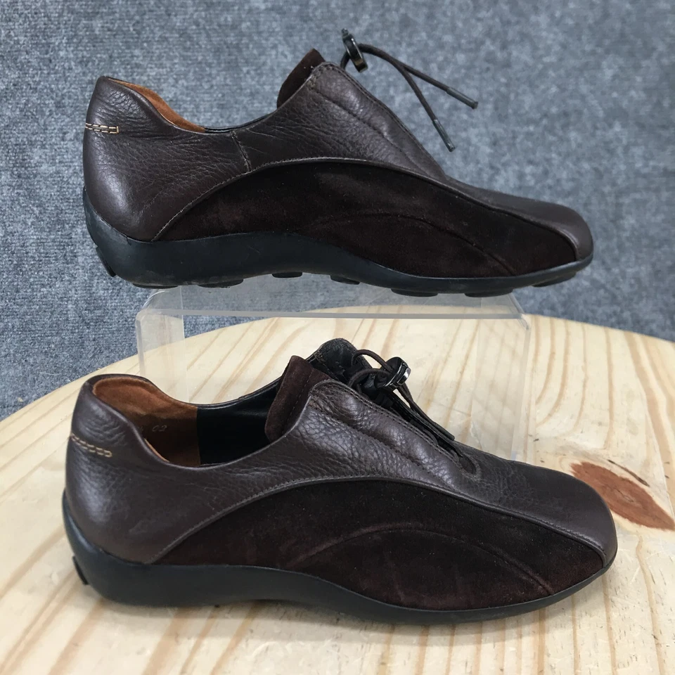 Zapatos Paul Verde Mujer UK3.5 US6 Punta de Bicicleta Tenis Oxford Marrón Gamuza Cuero Foto 1 de 4