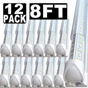 12-25P LED Shop Lights Fixture Tube Strip Ceiling Lights 8FT For Garage Workshop - Picture 1 of 12