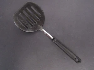 Vintage EKCO USA schwarzer Kunststoff 11" breiter geschlitzter Spatel - Bild 1 von 6