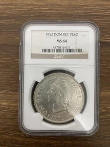 Dominican Republic 1952 Peso NGC MS64  - Picture 1 of 7