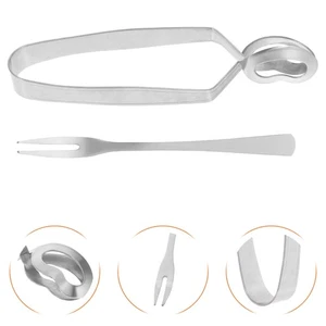 3 juegos de pinzas para servir cubiertos caracol escargot acero inoxidable - Imagen 1 de 12