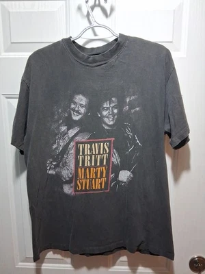 Vintage 90s Travis Tritt & Marty Stuart No Hats Tour Country Music T-Shirt Large - Image 1 of 4