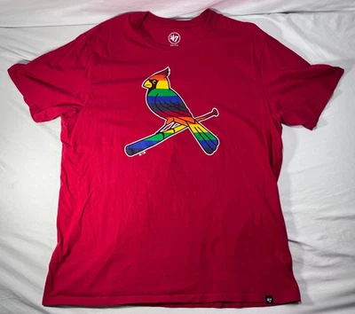 Camiseta Orgullo Cardenales de San Luis Marca 47 Para Hombre Roja Colorida Arco Iris 2XL Foto 1 de 4