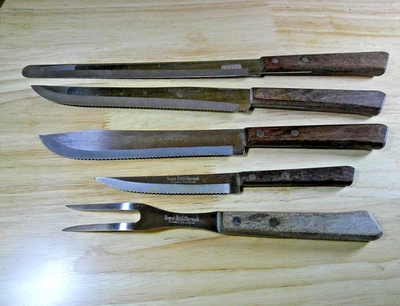 LOTE de 5 Cuchillos Regent Sherwood Acero Inoxidable Filete Vintage Japón Mango Madera Foto 1 de 4