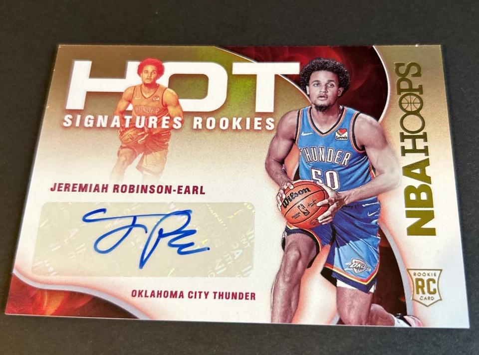 Jeremiah Robinson-Earl 2021-22 NBA Hoops Hot Signature Rookies (RC)Auto #HSR-JR - Image 1 of 3