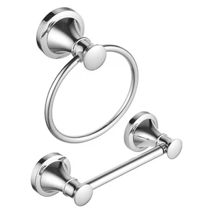 Toilet Paper Holder and Hand Towel Ring Polished Chrome Wall Mount Bathroom H... - Picture 1 of 9