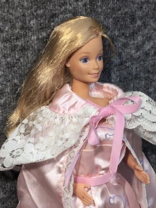 1984 Vintage Mattel Dreamtime Barbie Redressed In Pink Satin Gown W/Cape - Picture 1 of 23