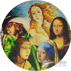 FIVE LADIES Great Micromosaic Passion 5 Oz Moneda Plata 20$ Palau 2022 - Imagen 1 de 5