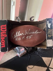 Von Kellen Winslow signierter Mini Football Echtleder Wilson The Duke - Bild 1 von 2
