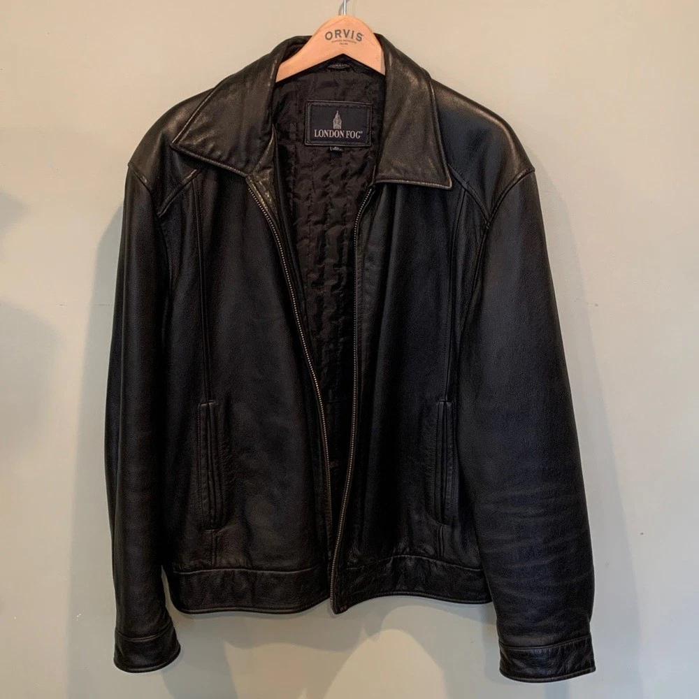 London Fog Black Leather Outer Shell Coats, Jackets & Vests for