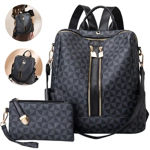 2 in 1 Damen Rucksack Anti Diebstahl City Reisetasche Schultertasche Handtasche. - Bild 1 von 11