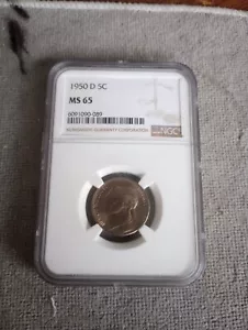 1950-D Jefferson Nickel NGC *Key Date* ROTATED REVERSE MS65 - Picture 1 of 3