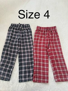 Gap kids holiday plaid sleep pajama pants bundle 2 size 4 - Picture 1 of 5