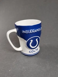Russ Indianapolis Colts NFL Coffee Cup Mug Blue White Horse Shoe Contoured 12 Oz - Picture 1 of 10