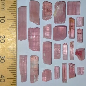 Pink Tourmaline rough loose crystals gemstones raw Rubellite Elbaite 30.6ct - Bild 1 von 6