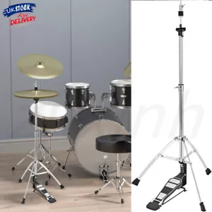 Hi-Hat Cymbal Stand Single Braced 3-Leg Adjustable 65-95cm w/ Pedal Lightweight - Picture 1 of 6