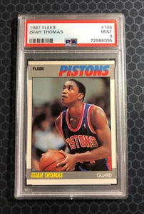 ๐ 1987 Fleer Basketball #106 - Isiah Thomas - Detroit Pistons - PSA 9 ๐ - Picture 1 of 2