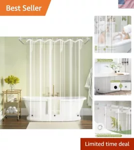 Waterproof Extra Tall 72x84 Clear Shower Curtain Liner with 3 Weighted Magnets - Picture 1 of 9