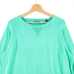 GANT Green Crew Neck Cotton Cashmere Blend Sweater Jumper Size L - Picture 1 of 9