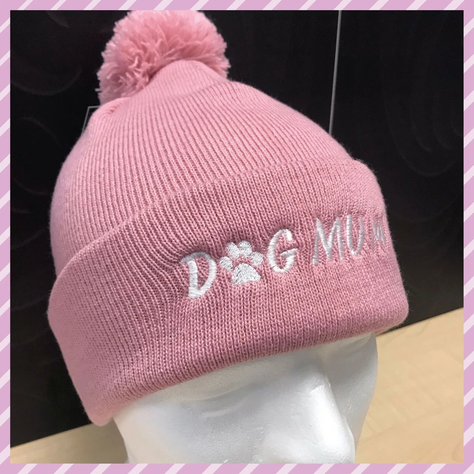 BEECHFIELD Personalised Dog Mum Beanie | Embroidered Hat | Dog Walking | Dog Lover Gifts