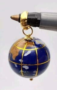 Michael Anthony 14K Yellow Gold Lapis Lazuli World Earth Globe Inlay Charm 1/2" - Picture 1 of 7