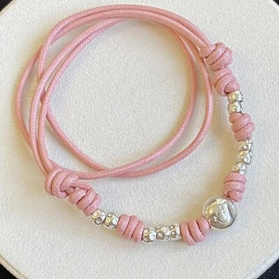 Dodo Pomellato Collana Rosa Barbie Granelli Maxi Pepita Argento Originale  - Immagine 1 di 4