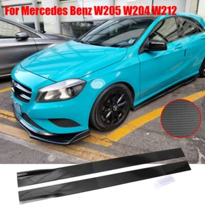 Carbon Fiber Look Side Skirt Extension For Mercedes Benz W205 W204 W212 86.6" - Bild 1 von 22