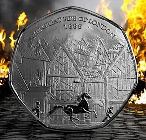 Moneda conmemorativa de plata EL GRAN INCENDIO DE LONDRES 1666. Colección/Coleccionable - Imagen 1 de 7