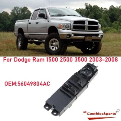 Interruptor maestro de ventana eléctrica 56049804AC para Dodge Ram 1500 2500 3500 2003-2008 Foto 1 de 4