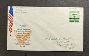 Vintage WWII Pledge of Allegiance Patriotic Cover Hartford CT Overprint - Picture 1 of 2