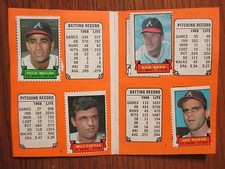 1969 BRAVES COMPLETE Topps Stamp Album(FELIPE ALOU/HANK AARON/JOE TORRE/RON REED