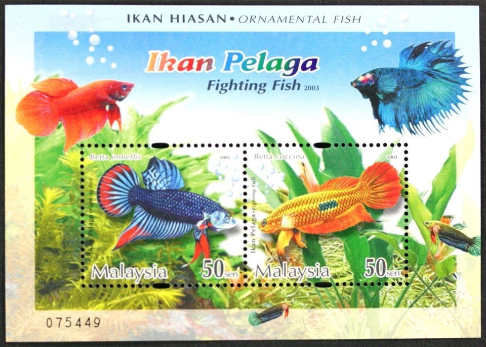 MALAYSIA 2003 #925 Fighting Fish, S/S Mint NH (LotG853) - Image 1 of 1