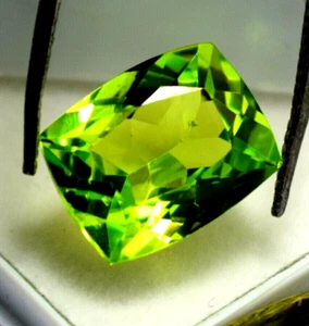 10 CT Pietra Gemma Libera Verde Peridoto Cuscino Taglio Certificato Peridoto Offerta Natale - Foto 1 di 6