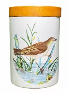 4.5” Portmeirion Birds of Britain Sedge Warbler Bird Marmalade Jar Vtg 70s - Picture 1 of 8