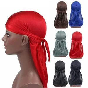 Men's Durag Du-rag Bandana Sport Du Rag Scarf Head Rap Tie Down Biker.new E9Q8 - Picture 1 of 15