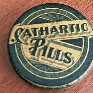 Seltene 1890 KATHARTISCHE PILLEN WERBEDOSE Taschen- oder Musterformat - Bild 1 von 1