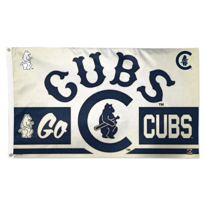 Chicago Cubs MLB Throwback White Deluxe 3' x 5' Flag Wincraft - Image 1 of 1