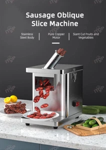 Commercial Automatic Sausage Cutting Machine Vegetable Slant Slicing 110-240V - Picture 1 of 11