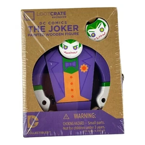 Sealed Loot Crate Exclusive The Joker Painted Wooden Figure New DC Comics Batman - Picture 1 of 11