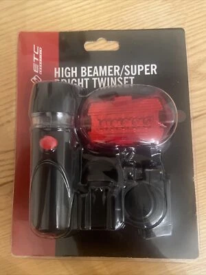 New ETC High Beamer Super Bright Twin set Bike Lights. Front and rear Light Set - Image 1 of 2