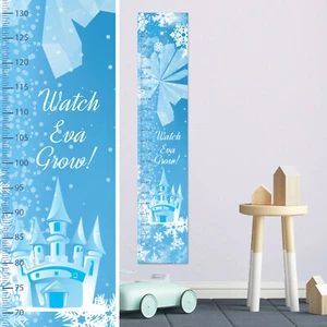 Custom Frozen Ice Princess Large Fabric Height Growth Chart Personalised Girls - Bild 1 von 9