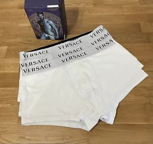 Versace 3er Pack Boxershorts Shorts Weiß XXXL / 8 Logo Band Brandneu Unterwäsche - Bild 1 von 5