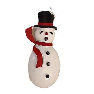 Schneewittchen Urlaub Schneemann Metall kleine Anstecknadel Weihnachten Winter - Bild 1 von 2