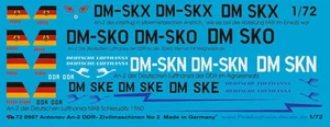 Peddinghaus 1/72 0907 Antonov An-2 Decalssatz DDR Zivilmaschinen Set 2 Trumpet - Foto 1 di 1