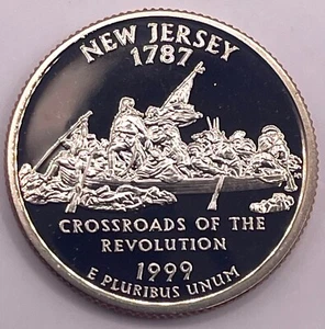 1999 S Washington Quarter 25C - Proof - State Quarter - NEW JERSEY (SKU 215) - Picture 1 of 4