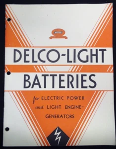 ANTIQUE VTG DELCO LIGHT GLASS BATTERY CATALOG ELECTRIC POWER & GENERATORS RARE F - Picture 1 of 4