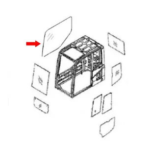 22B-54-15221 Side Cab Glass Fits Komatsu Excavator PC228US-3-KU PC228US-3-W1 - Picture 1 of 5