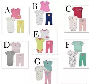 *NEU MIT ETIKETT - CARTER'S - BABY MÄDCHEN 3-TEILIGES OUTFIT-SET - GRÖSSE: NEUGEBOREN - 24M - Bild 1 von 8