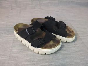 BIRKENSTOCK Papillio Arizona Womens Chunky Sandals EUR 38 US 7 Black Suede - Picture 1 of 7